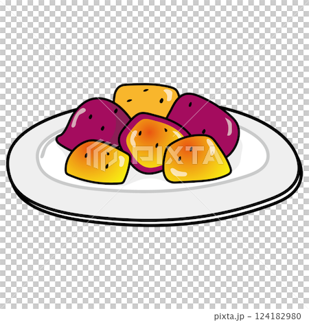 お皿にのった大学芋 124182980