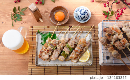 焼きたての焼き鳥　（ もも 　ネギマ ） 124183235