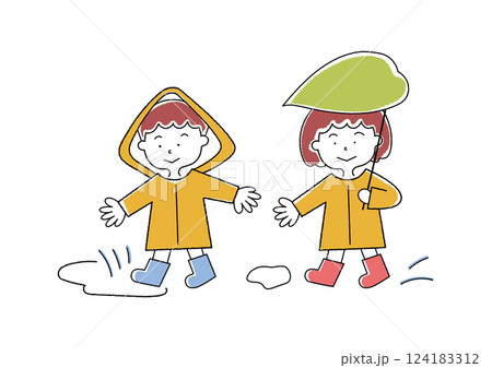 雨の日の子供たち 124183312