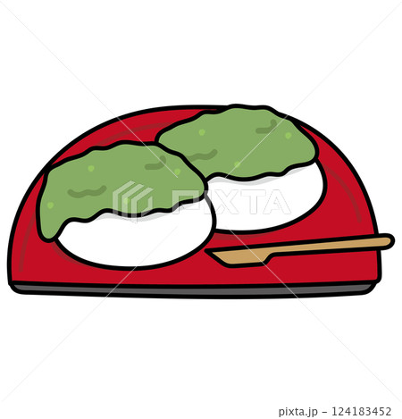 お皿にのったずんだ餅 お皿にのったずんだ餅 124183452