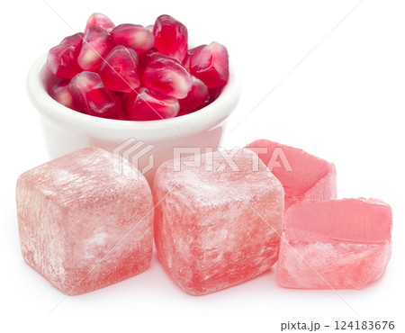 Popular Turkish delight of pomegranate flavor Popular Turkish delight of pomegranate flavor 124183676