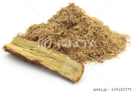 Liquorice stick and ground 124183775