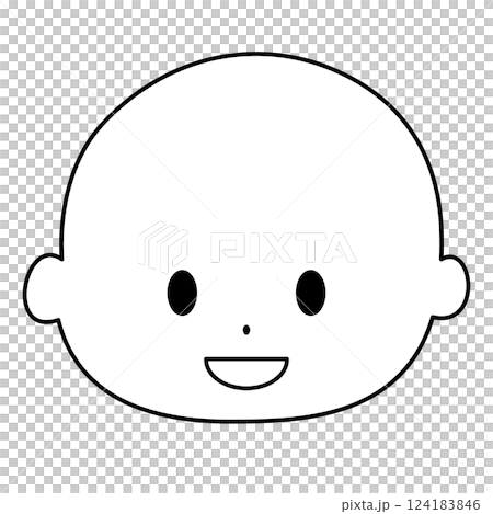 Smiling illustration, laughing, black and white 124183846