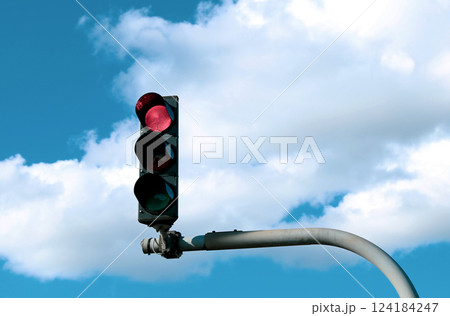 Red traffic light 124184247