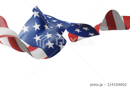 USA or American flag isolated on white background 3D render USA or American flag isolated on white background 3D render 124184602