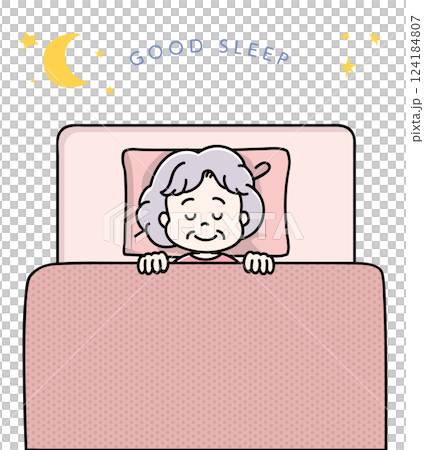 Senior woman A is sleeping soundly and comfortably 124184807