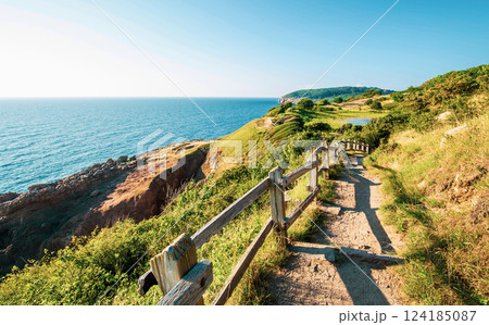 Rocky coastal area around Hammershus Ruins 124185087