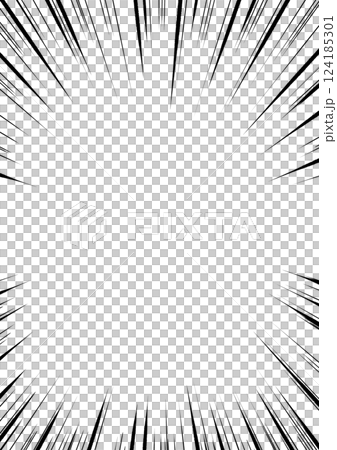 漫画でよく使われるシンプルな集中線のイラスト 124185301