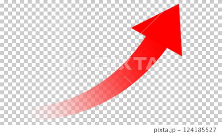 上向き赤矢印グラデーション 124185527