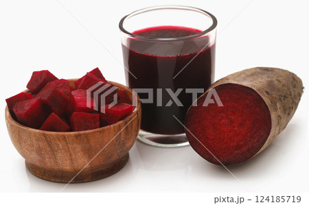 Beetroot with juice in a glass Beetroot with juice in a glass 124185719