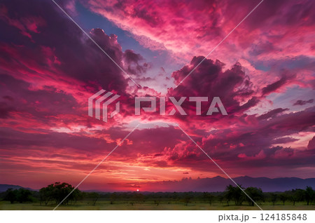 dramatic sky with cloud 124185848