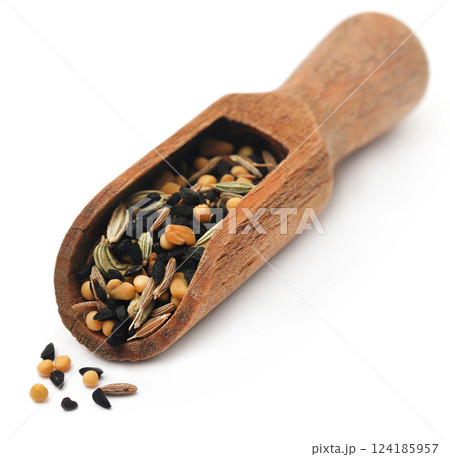 Mixed spices named as pach foron masala 124185957