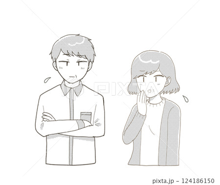 困っているミドルの男性と女性 困っているミドルの男性と女性 124186150