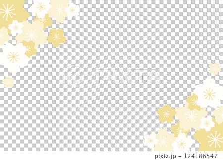 三朵淡黃色櫻花組成的框架 三朵淡黃色櫻花組成的框架 124186547