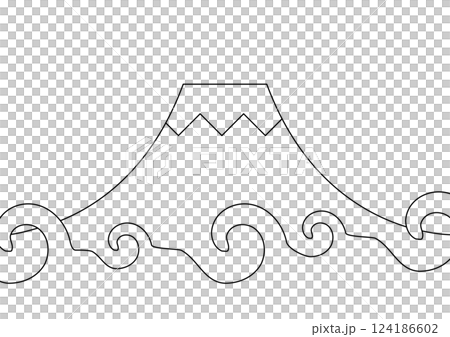 Simple Mt. Fuji and waves 124186602