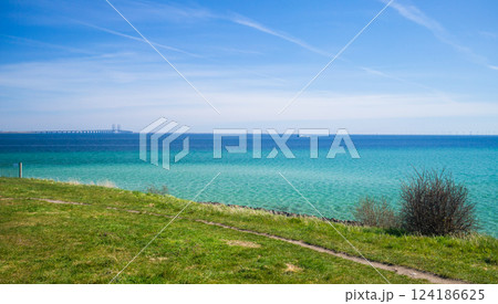 Baltic sea from the top of Dragor fort Denmark 124186625