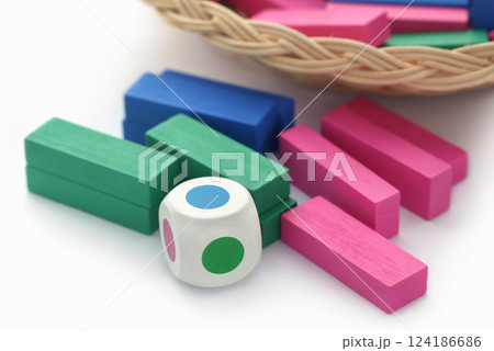 Game of colorful wooden blocks Game of colorful wooden blocks 124186686