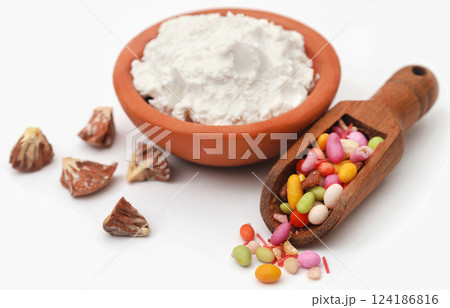 Colorful paan masala spice for eating betel leaf 124186816