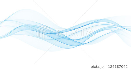 Abstract vector background, transparent waved lines for brochure, website, flyer design. Color smoke wave. 124187042