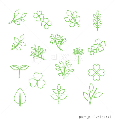 グリーン ナチュラル アイコン 手描き風 グリーン ナチュラル アイコン 手描き風 124187351