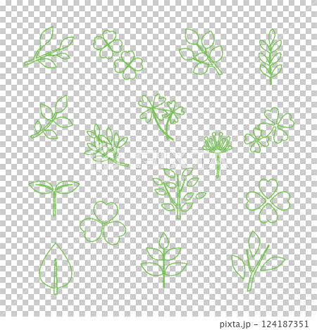 グリーン ナチュラル アイコン 手描き風 グリーン ナチュラル アイコン 手描き風 124187351