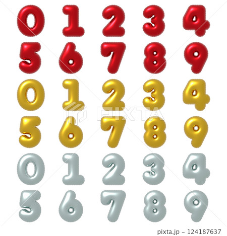 ナンバー バルーン セット レッド ゴールド シルバー ナンバー バルーン セット レッド ゴールド シルバー 124187637