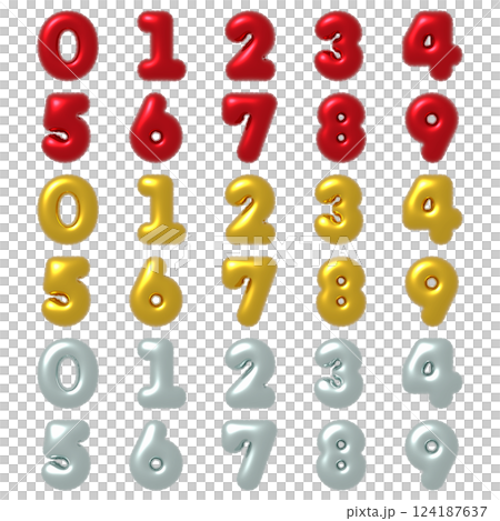 數位氣球套裝 紅色金色銀色 124187637