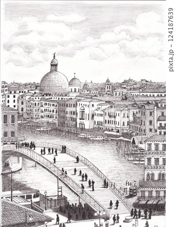 運河にかかる橋 124187639