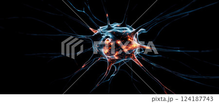 Neural network forming glowing web, AI processing information, big data analysis, machine learning, digital art, abstract Neural network forming glowing web, AI processing information, big data analysis, machine learning, digital art, abstract 124187743