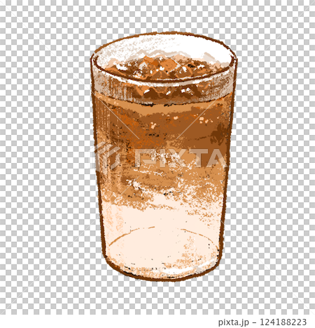 Hand drawn illustration of iced cafe latte Hand drawn illustration of iced cafe latte 124188223