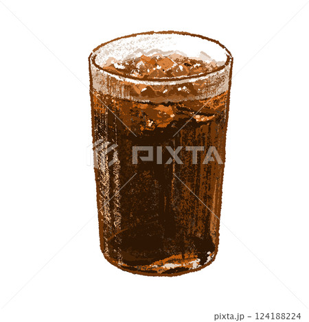 アイスコーヒーの手描きイラスト 124188224