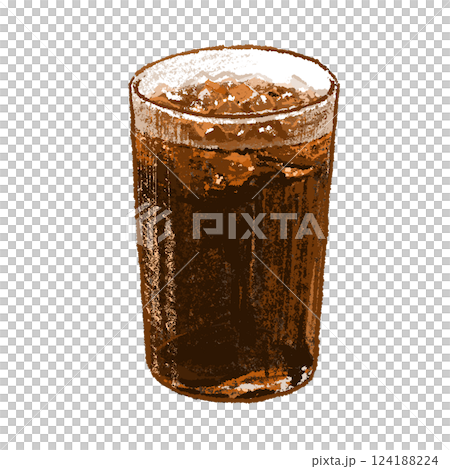 アイスコーヒーの手描きイラスト 124188224