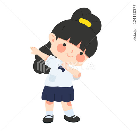 Cute schoolgirl doing the dab dance 124188577