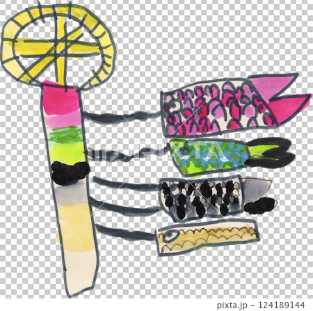 Carp streamer drawn by a child Carp streamer drawn by a child 124189144