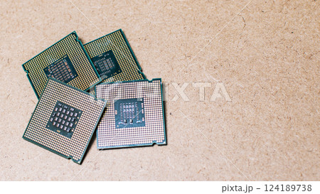 Isolated computer microprocessors, various computer processors on isolated background, concept of computer processors on isolated background Isolated computer microprocessors, various computer processors on isolated background, concept of computer processors on isolated background 124189738