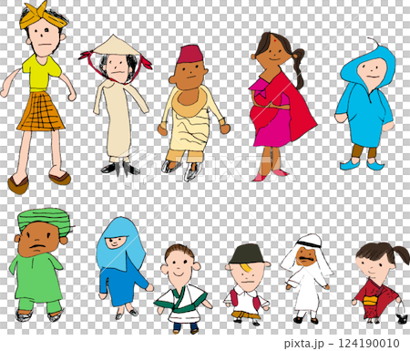 子供の描いた色んな国の人 124190010