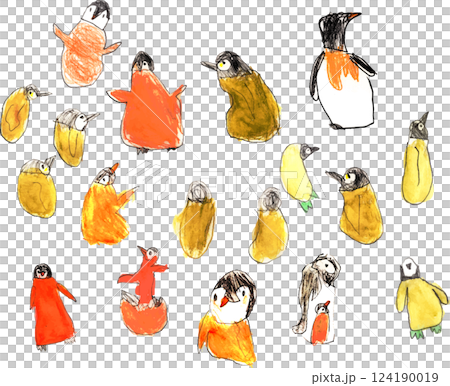 子供が描いたペンギンの絵 124190019