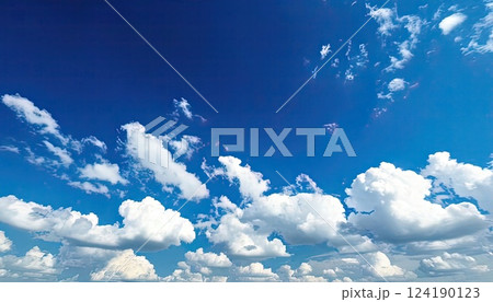 《AI画像》夏の青空と白い雲 《AI画像》夏の青空と白い雲 124190123