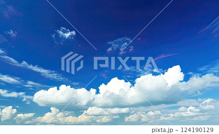 《AI画像》夏の青空と白い雲 124190129