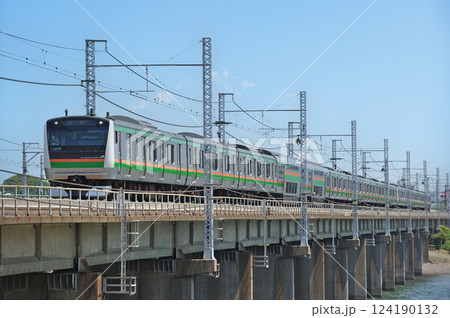 東海道本線 茅ヶ崎-平塚 JR東日本 E233系3000番台 E06編成(国府津) 東海道本線 茅ヶ崎-平塚 JR東日本 E233系3000番台 E06編成(国府津) 124190132