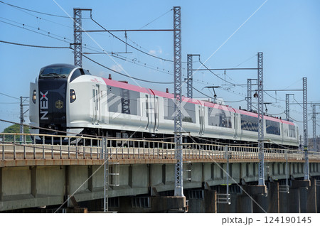 東海道本線　茅ヶ崎－平塚　JR東日本　E259系　Ne002編成（鎌倉）　マリンエクスプレス踊り子 124190145