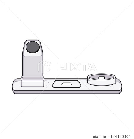 fast multi device charging station cartoon vector illustration 124190304