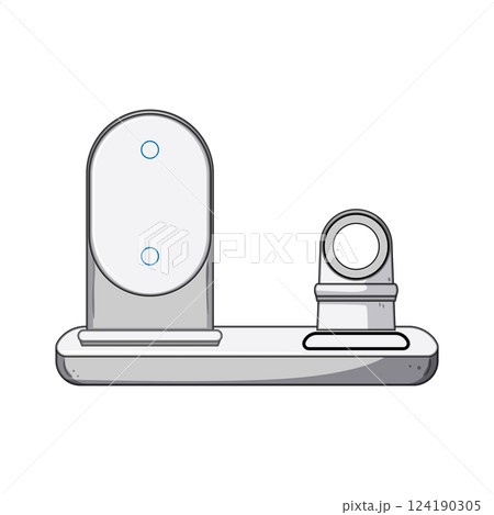 desktop multi device charging station cartoon vector illustration desktop multi device charging station cartoon vector illustration 124190305