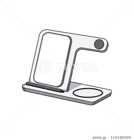 organizer multi device charging station cartoon vector illustration 124190309