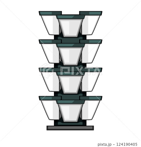 aquaponics indoor vertical garden cartoon vector illustration 124190405