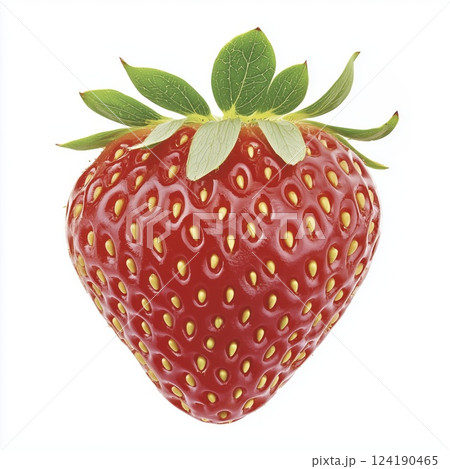Fresh ripe strawberry isolated on white background with clipping path 124190465