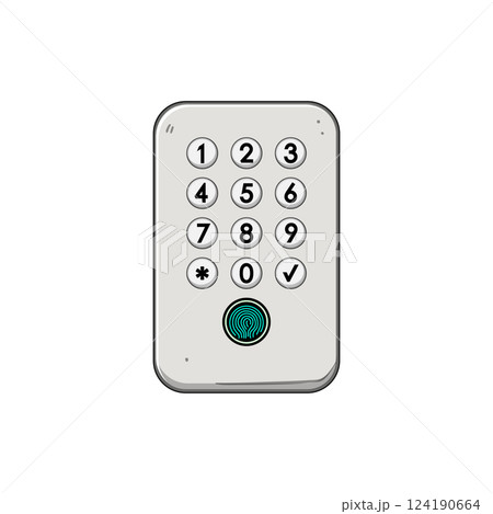 home fingerprint door lock cartoon vector illustration 124190664