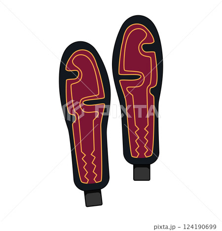 battery electric heated insoles cartoon vector illustration battery electric heated insoles cartoon vector illustration 124190699