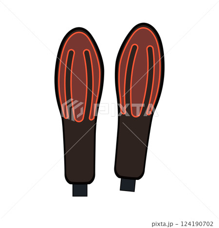 foot electric heated insoles cartoon vector illustration 124190702