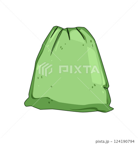 green compostable trash bag cartoon vector illustration green compostable trash bag cartoon vector illustration 124190794